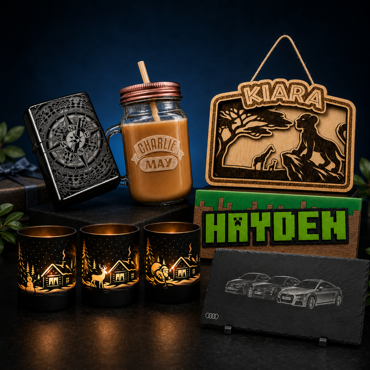 Examples of personalised laser-made products